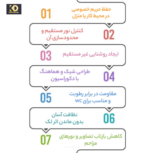 مزایای استفاده از پارتیشن شیشه ای مات